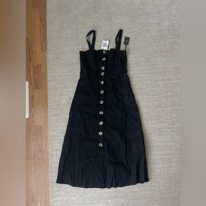 Forever 21 Black Button-Front Midi Dress